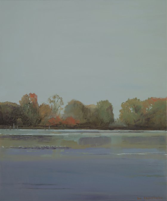 Autumn Fog 22x26" 56x66 cm Framed Contemporary Art by Bo Kravchenko