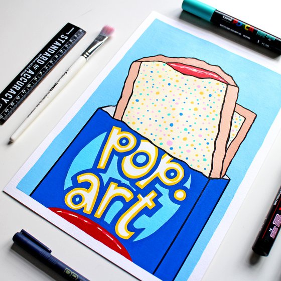Pop Art Pop Tart Painting On A4 Paper