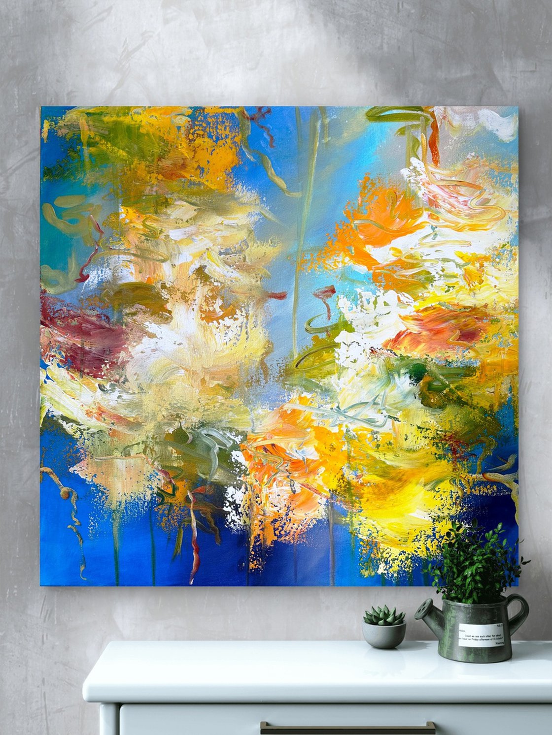 Original Acrylic Painting - Reflection Pond by Andrada Anghel