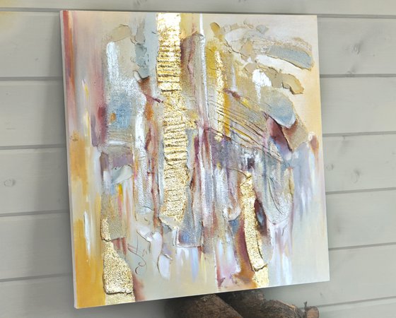 Abstract golden canvas wall art