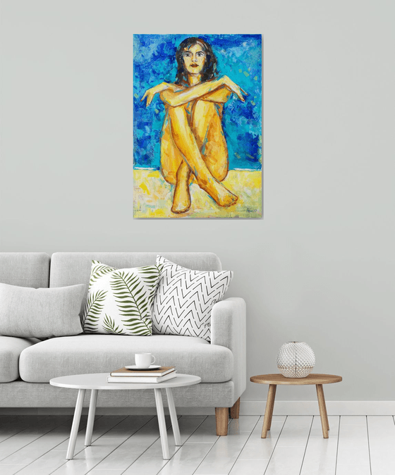 Girl on the beach-(100x70cm)