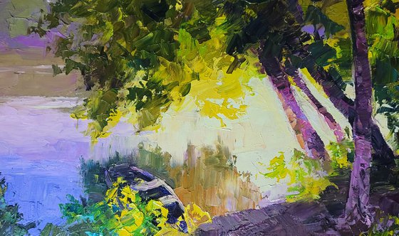 Evening in the Forest by the River