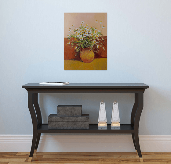 Ceramic Jug and Chamomiles