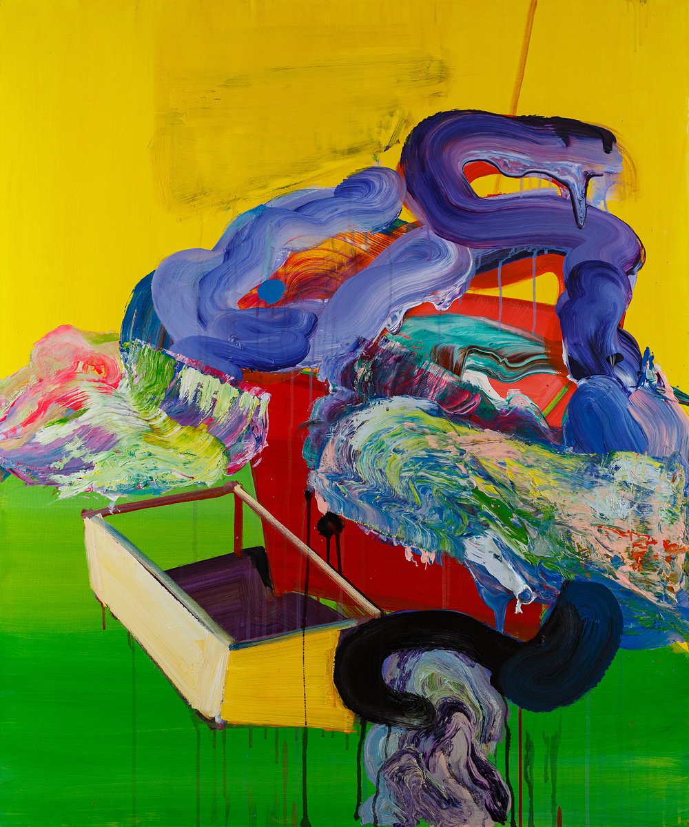 Organic Abstract Acrylic Painting By Bogdan Bianca Ioana, 39 X 47, Untitled Nr.3, Original Artwork