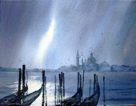 Behind the gondolas