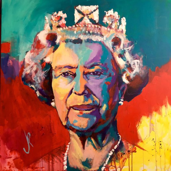 Queen Elisabeth II Acrylic on Canvas 80x80cm