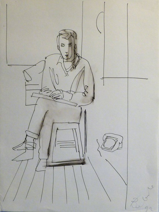 Self-portrait, Passage Charles-Albert, #5, 24x32 cm