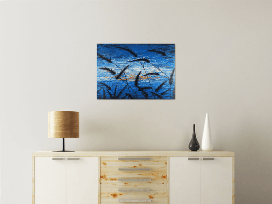 Blue Sunset In The Grass