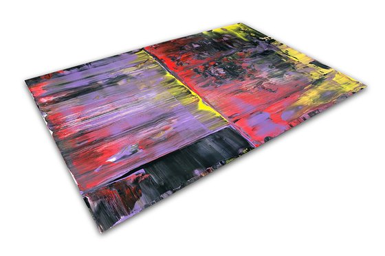 "We Want It All" - FREE USA SHIPPING - Original PMS Abstract Diptych Acrylic Paintings On Plexiglass, Framed - 76" x 26"