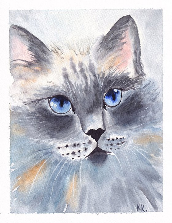 Tell Me Everything. Original Cat painting