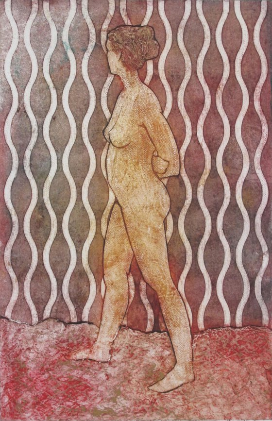 Standing female nude varied edition print of 6