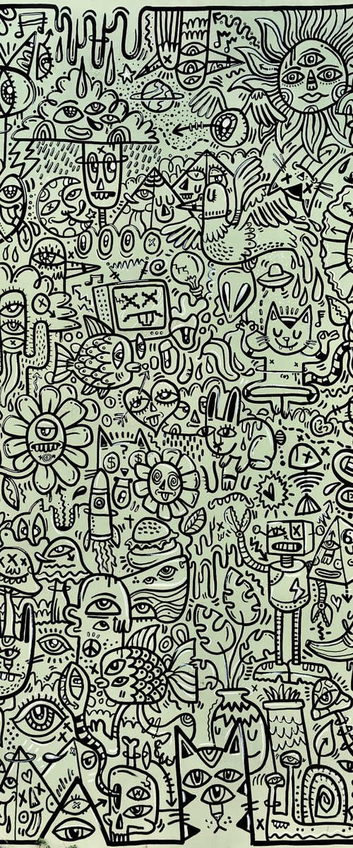 Untitled / Wooden Panel Doodle by Luke Crump