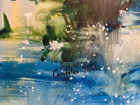 Sold Watercolor “Morning shower. Danube Delta” perfect gift