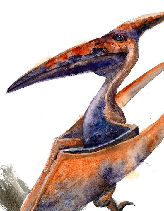 Pterodactyl  - Original Watercolor Painting