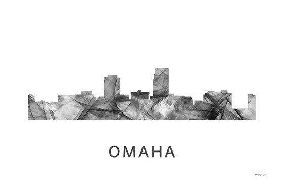 Omaha Nebraska Skyline WB BW