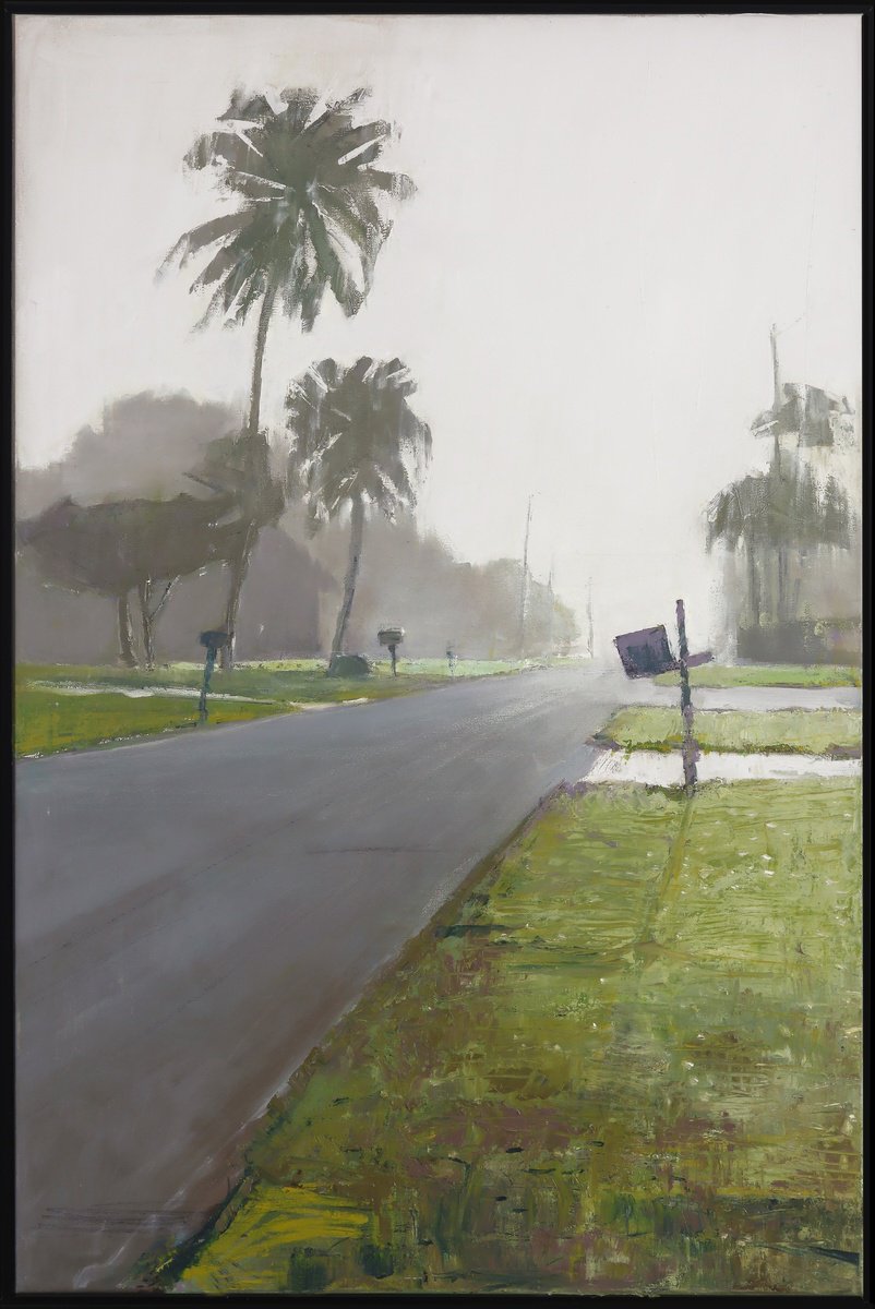 Impressionistic Landscape Oil Painting By Bo Kravchenko, 25 X 37, Waiting For Letters, Original Artwork