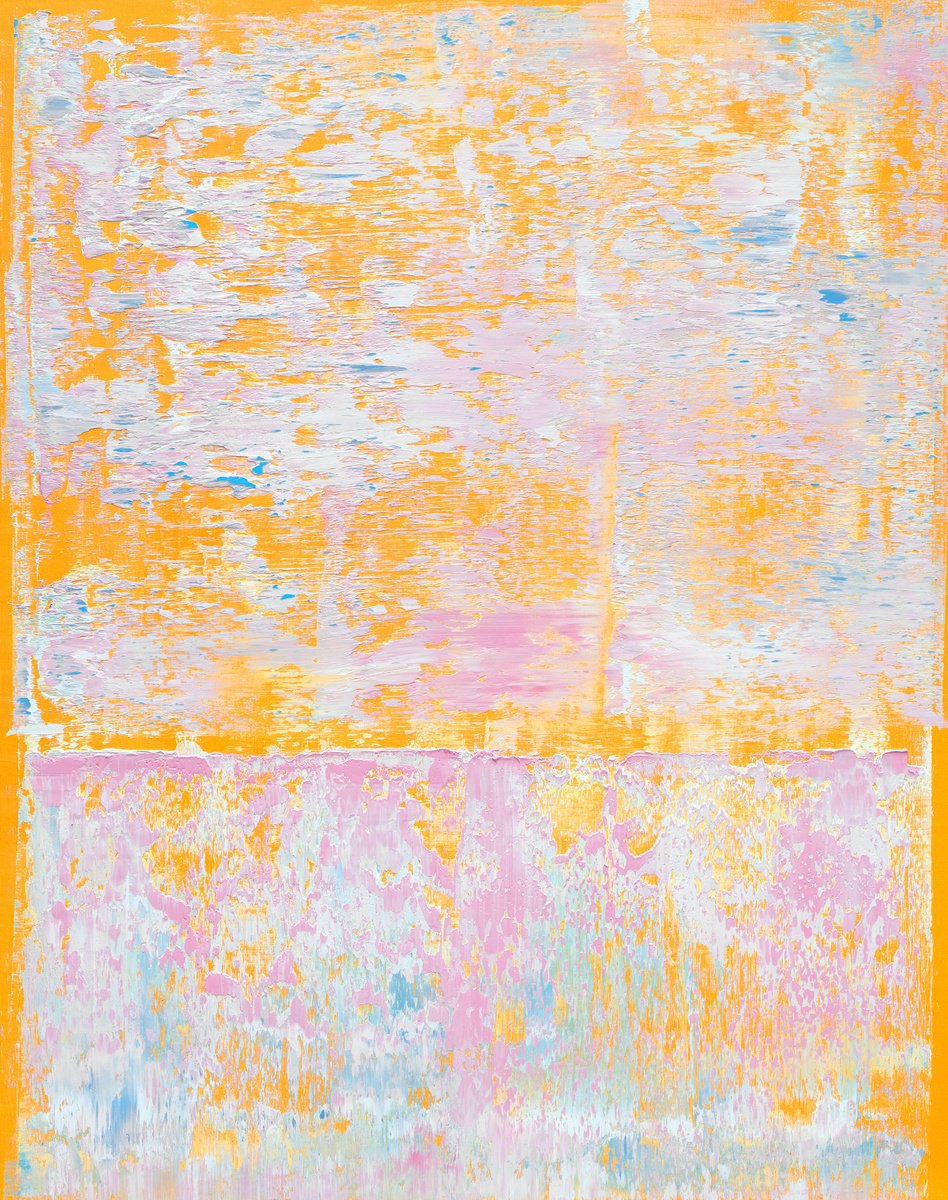 Abstract Oil Painting By Nataliia Sydorova, 30 X 37", Yellow Blush, Original Artwork