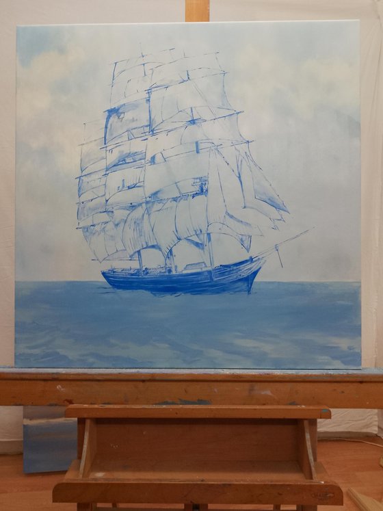 THE CUTTY SARK AT SEA IN FINE WEATHER