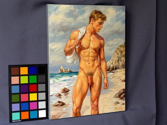 NUDE MAN ON THE BEACH