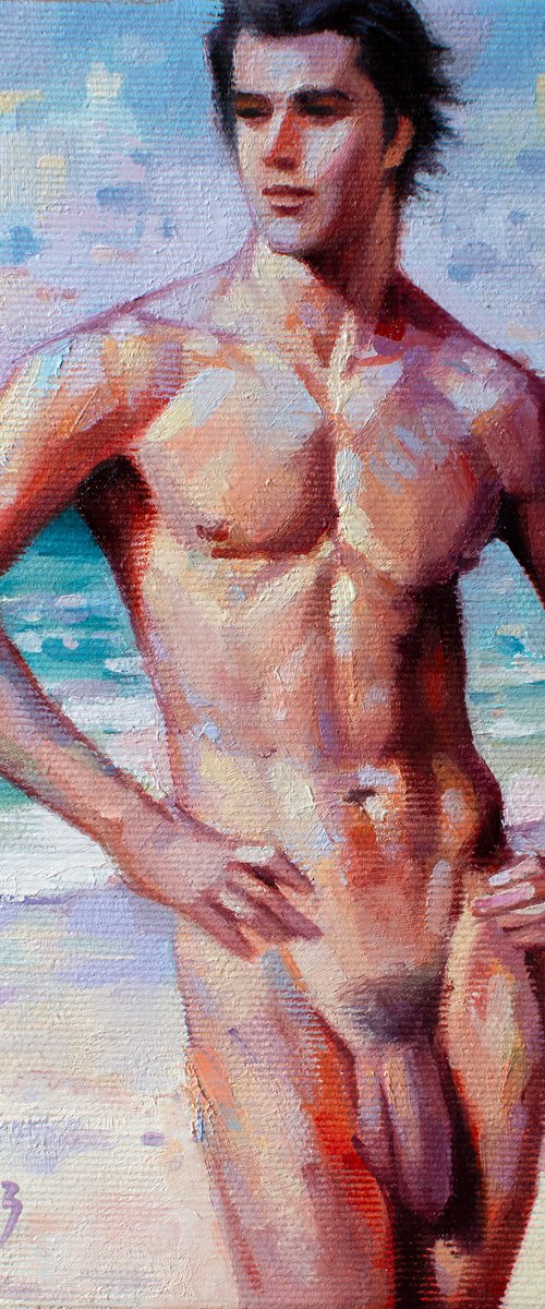 NAKED MAN BY THE SEA #2 by Yaroslav Sobol