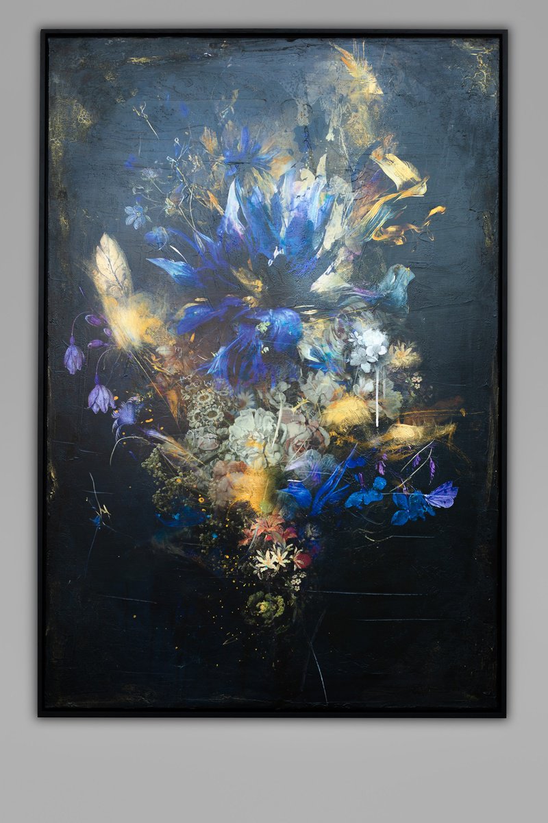 Botanical Painting By Teis Albers, 31 X 47", Reminiscence, Original Artwork