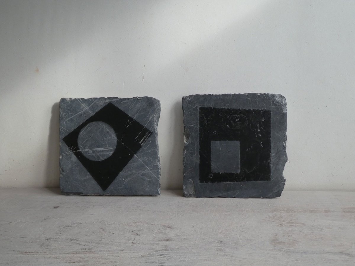 Geometric Abstract Stone Sculpture By Fieke De Roij, 26 X 13, No Square, Original Artwork