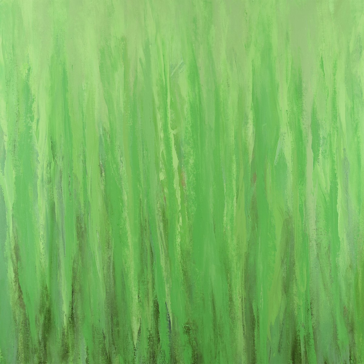 Fresh Green - Modern Abstract Expressionist Nature Painting by Suzanne Vaughan