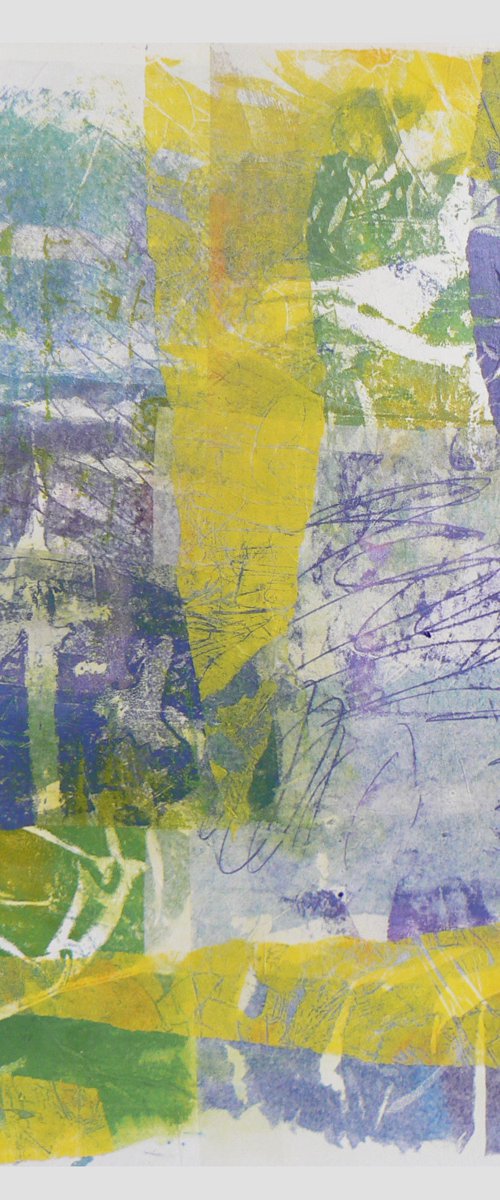 Time and tide (monoprint and chine colle) by Carolynne Coulson