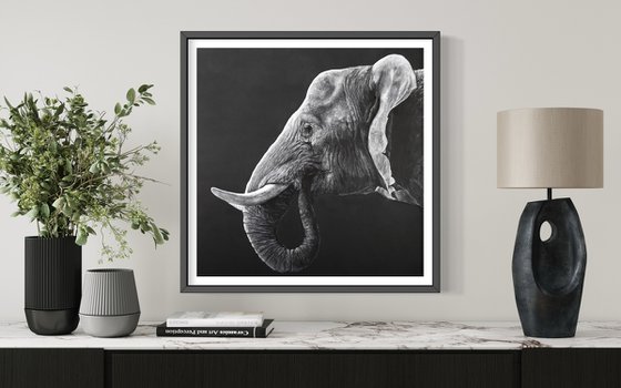 Elephant head,original painting