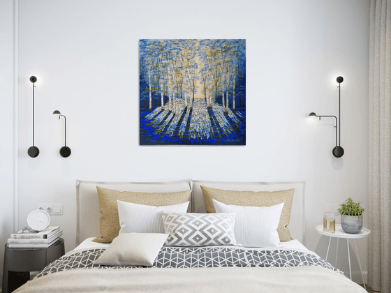 Golden Blue Forest Light