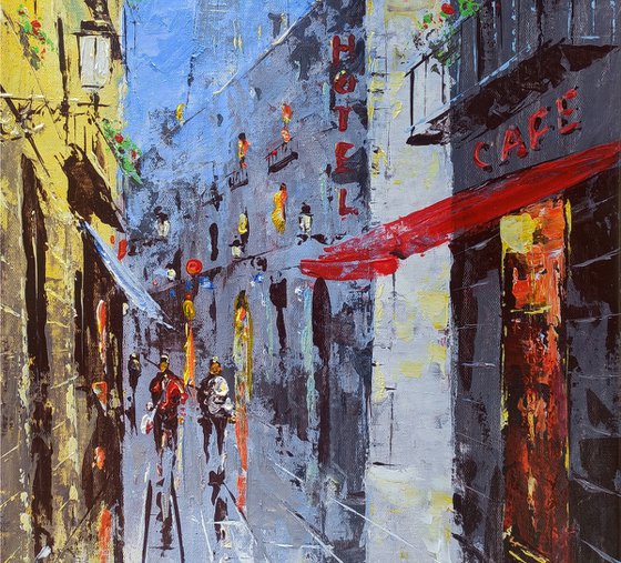 Modern cityscape - Paris (45x65cm, oil painting, ready to hang)