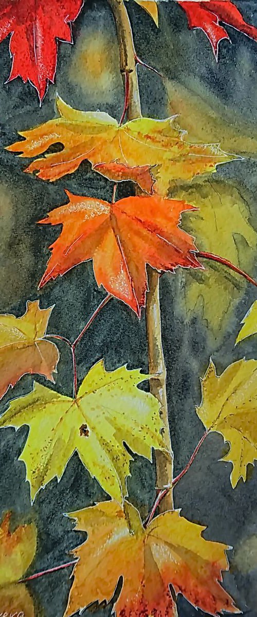 Autumn. Watercolor painting. by Svetlana Vorobyeva