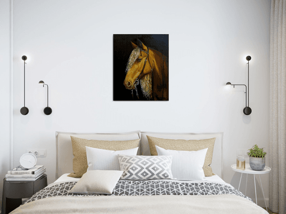 Horse - portrait -oil painting -decor art