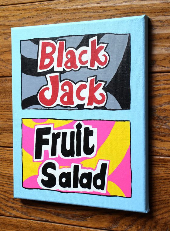 Fruit Salad and Black Jack Retro Sweets Pop Art
