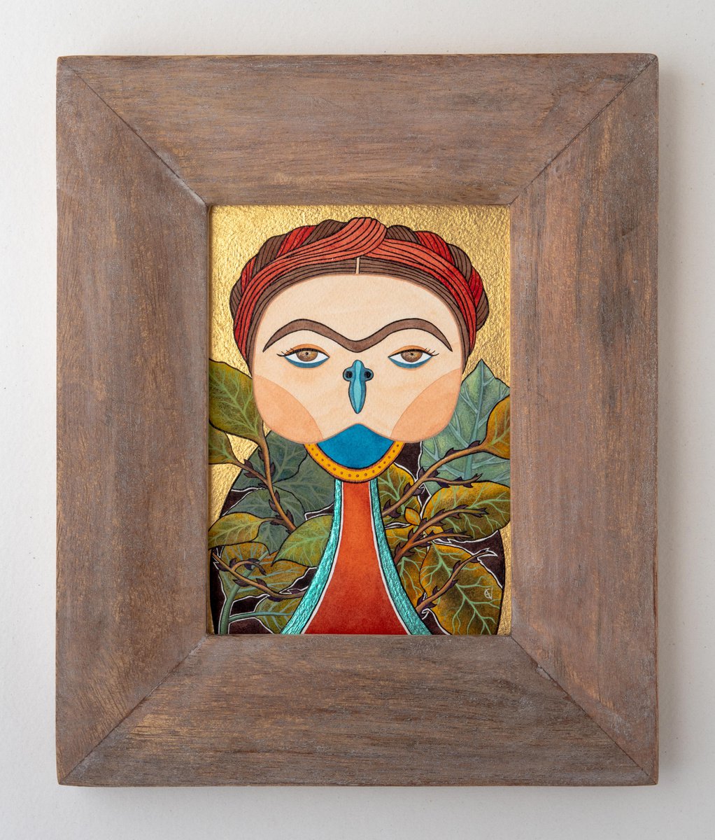 Painting , Frida And Thorns By Eve Devore, 9 X 11, Artwork For Sale On Artfinder