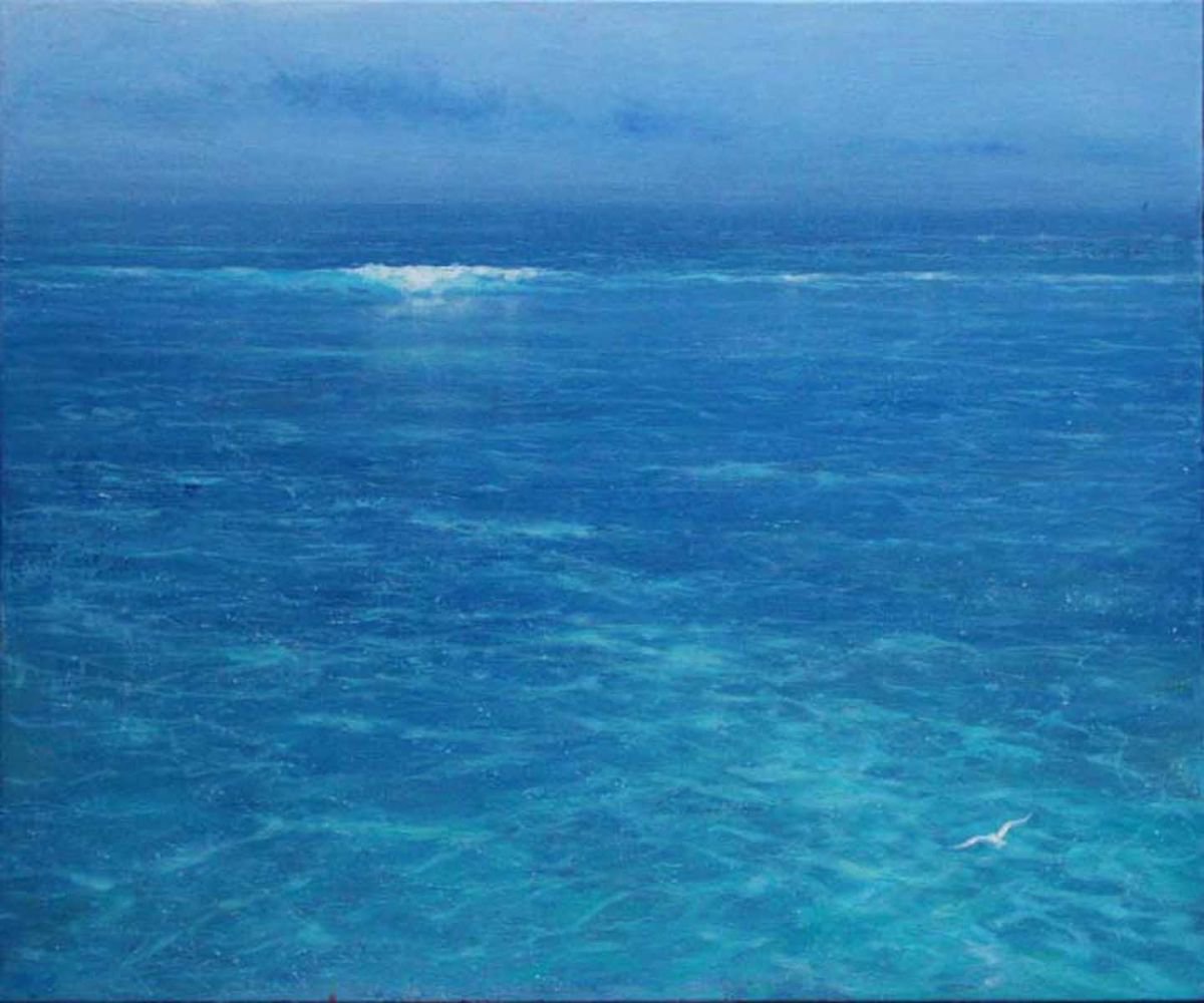 Impressionistic Landscape Oil Painting By Derek Hare, 41 X 35, Wave Piece, Original Artwork