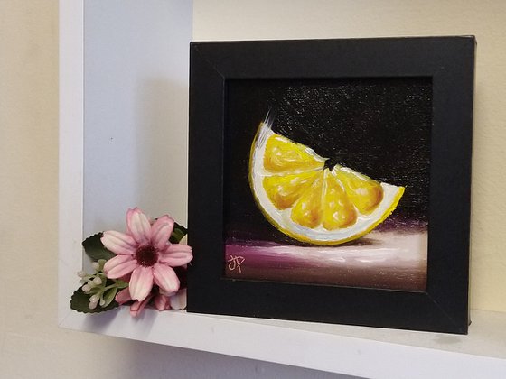 Little lemon  slice  still life