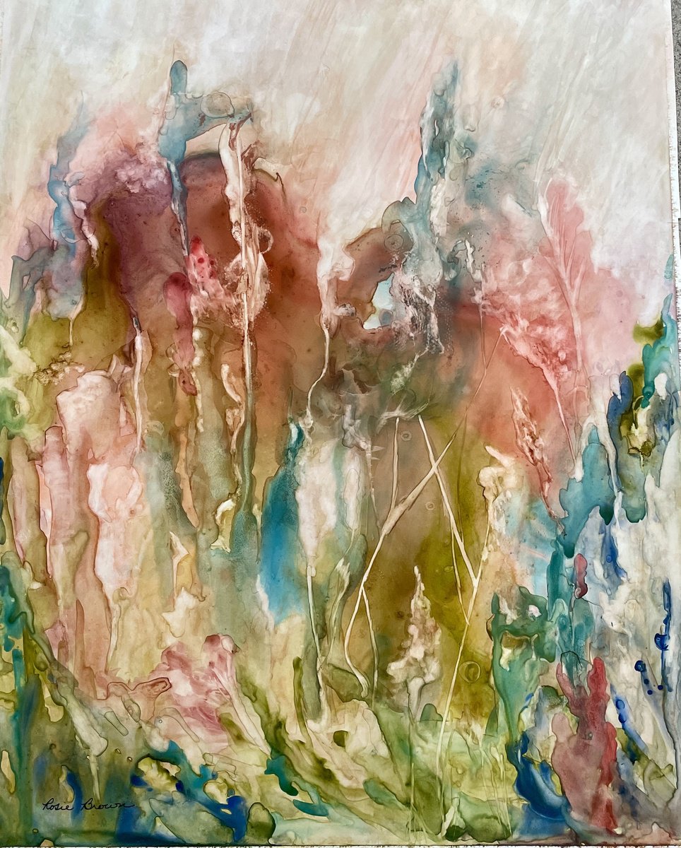 Organic Botanical Watercolour By Rosie Brown, 16 X 20", Garden Symphony, Original Artwork