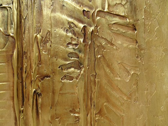 FELICITY II. Gold Abstract Textured Interior 3D Luxury Painting