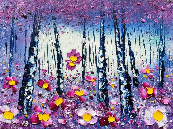 "Deep Violet Forest & Flowers in Love"