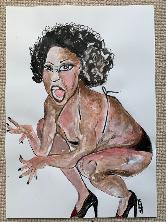 Black Woman Portrait Fun Art One Of A Kind Gif Artfinder