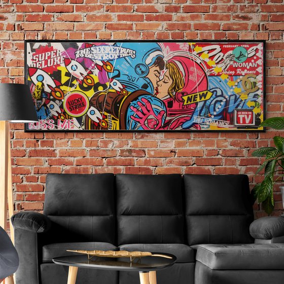 Secret Romance 160cm x 60cm Textured Urban Pop Art