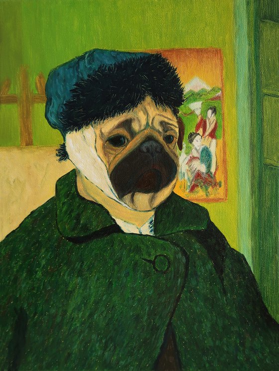 Van pug – Self-portrait with Bandaged Ear