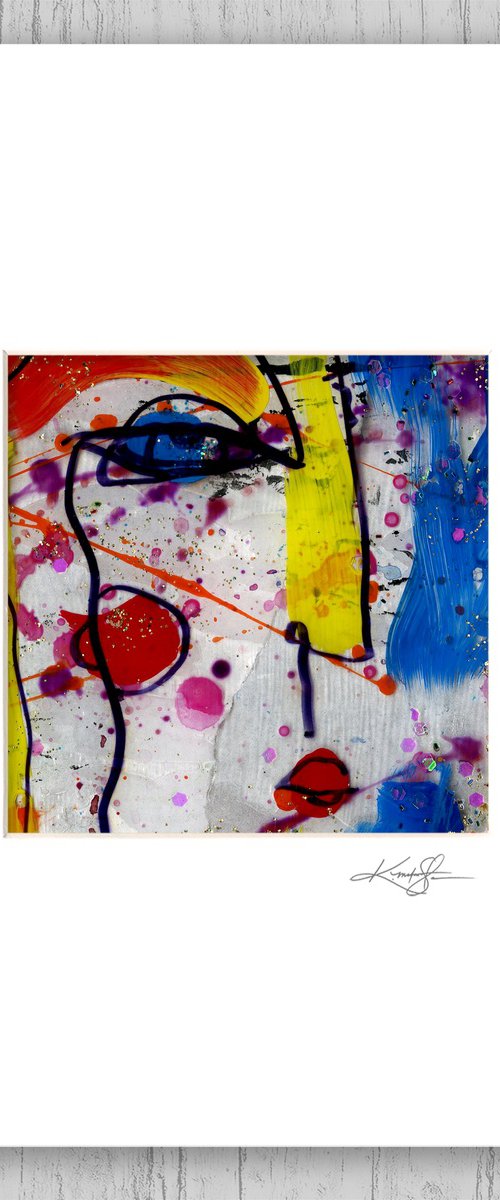 Mixed Media Funky Face 19 by Kathy Morton Stanion