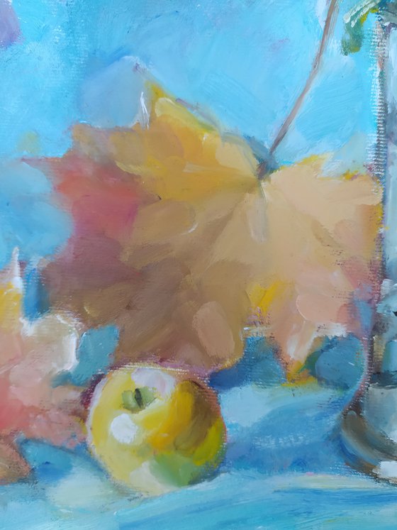 Flowers and apples