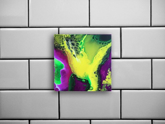 "Purple Pleasure" - FREE USA SHIPPING - Original Abstract PMS Fluid Acrylic Painting, 12 x 12 inches