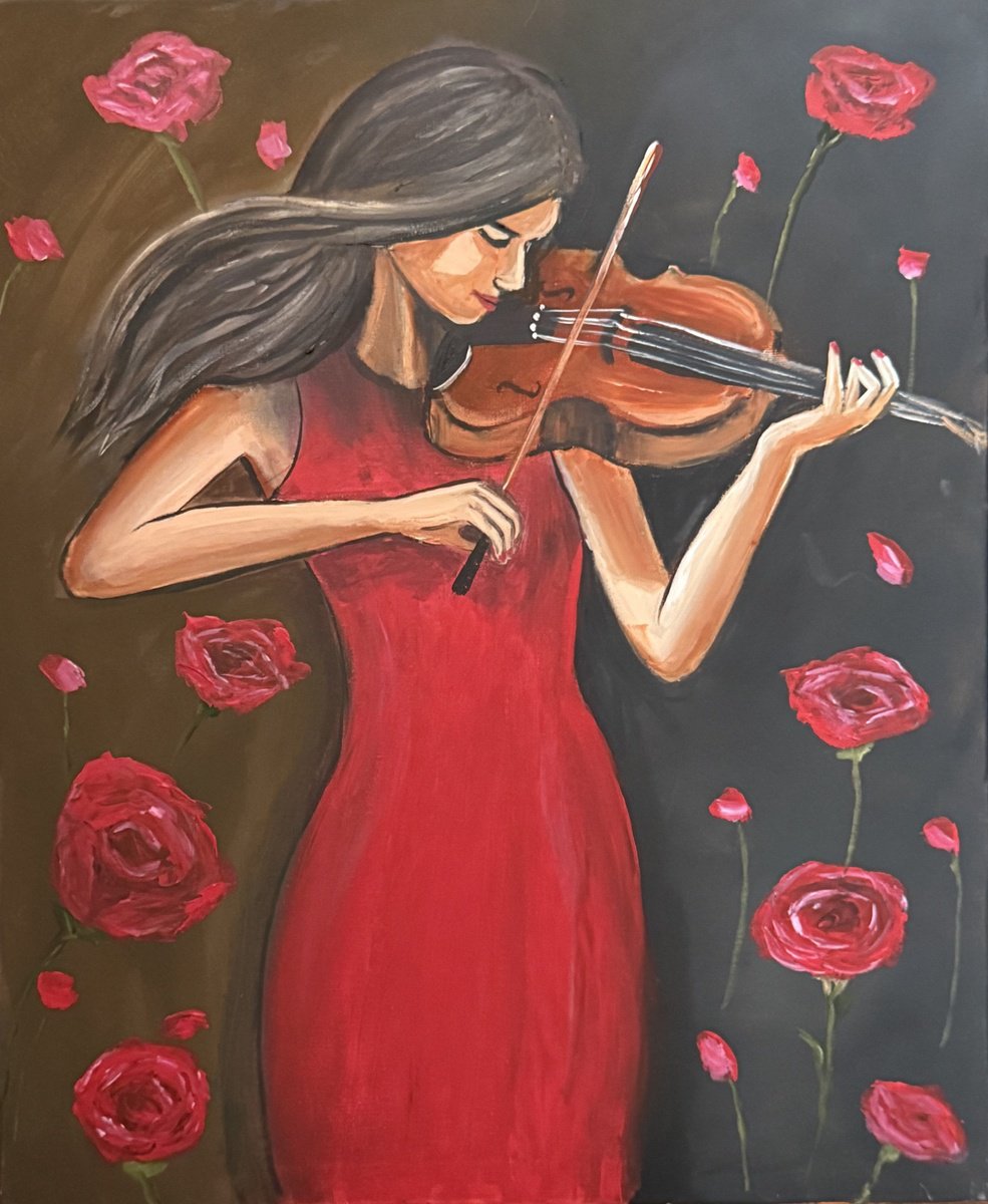 Impressionistic Portrait Acrylic Painting By Aisha Haider, 20 X 24, Passion, Original Artwork