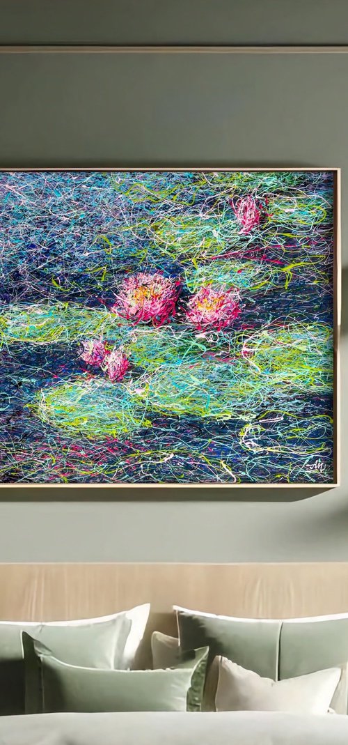 Pink Water lilies by Nadiia Antoniuk