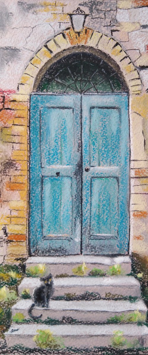 Antique turquoise door by Liubov Samoilova