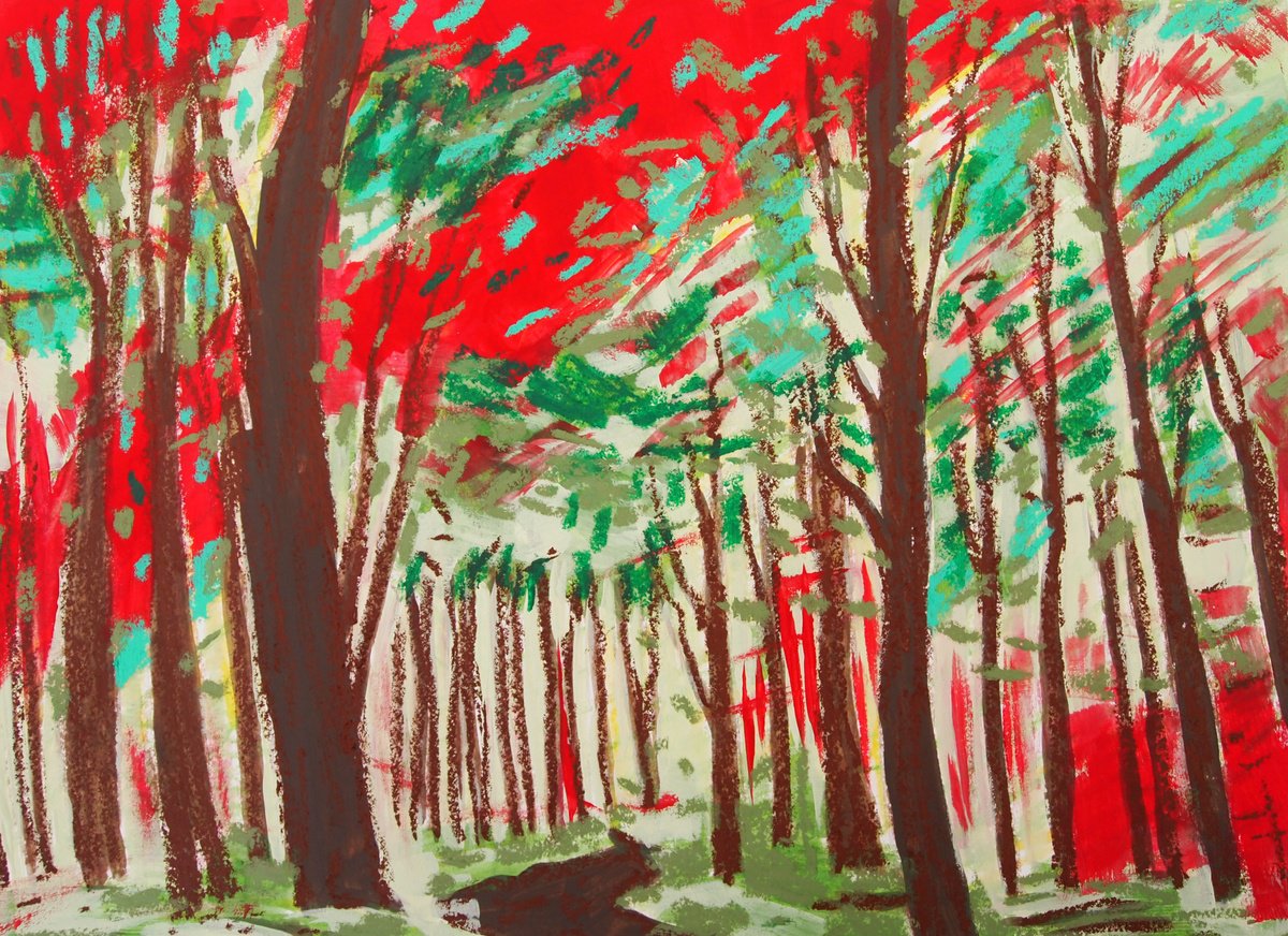 Forest - Original Mixed Media Artwork by Kitty Cooper